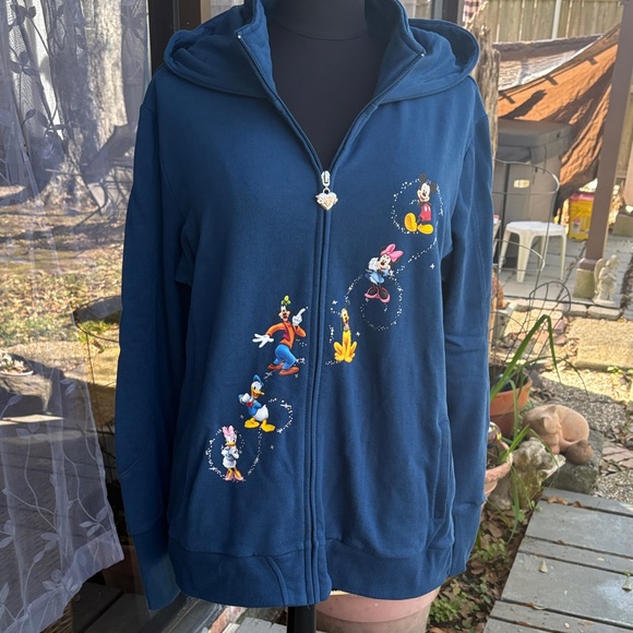 Disney Tops - Disney Blue Zip-Up with Heart Charm